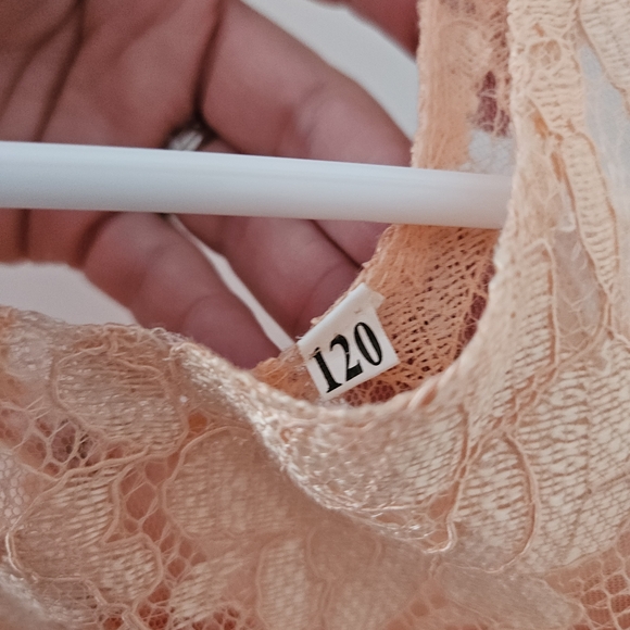 Charming Peach Lace And Tulle Kids Dress - Picture 3 of 3